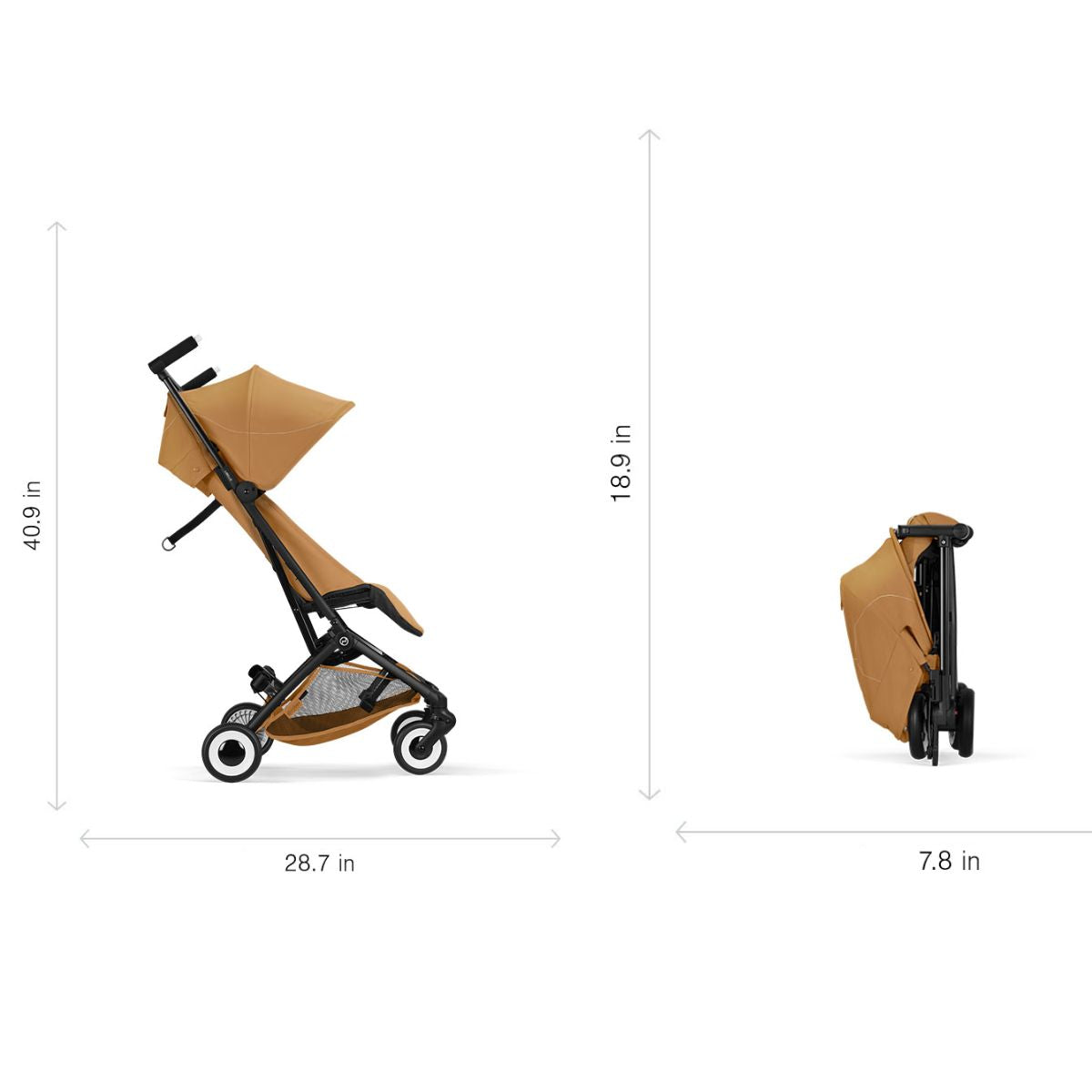 Cybex Libelle Ultra Compact Stroller - Black Frame/Magic Black - Lightweight & Travel System Ready