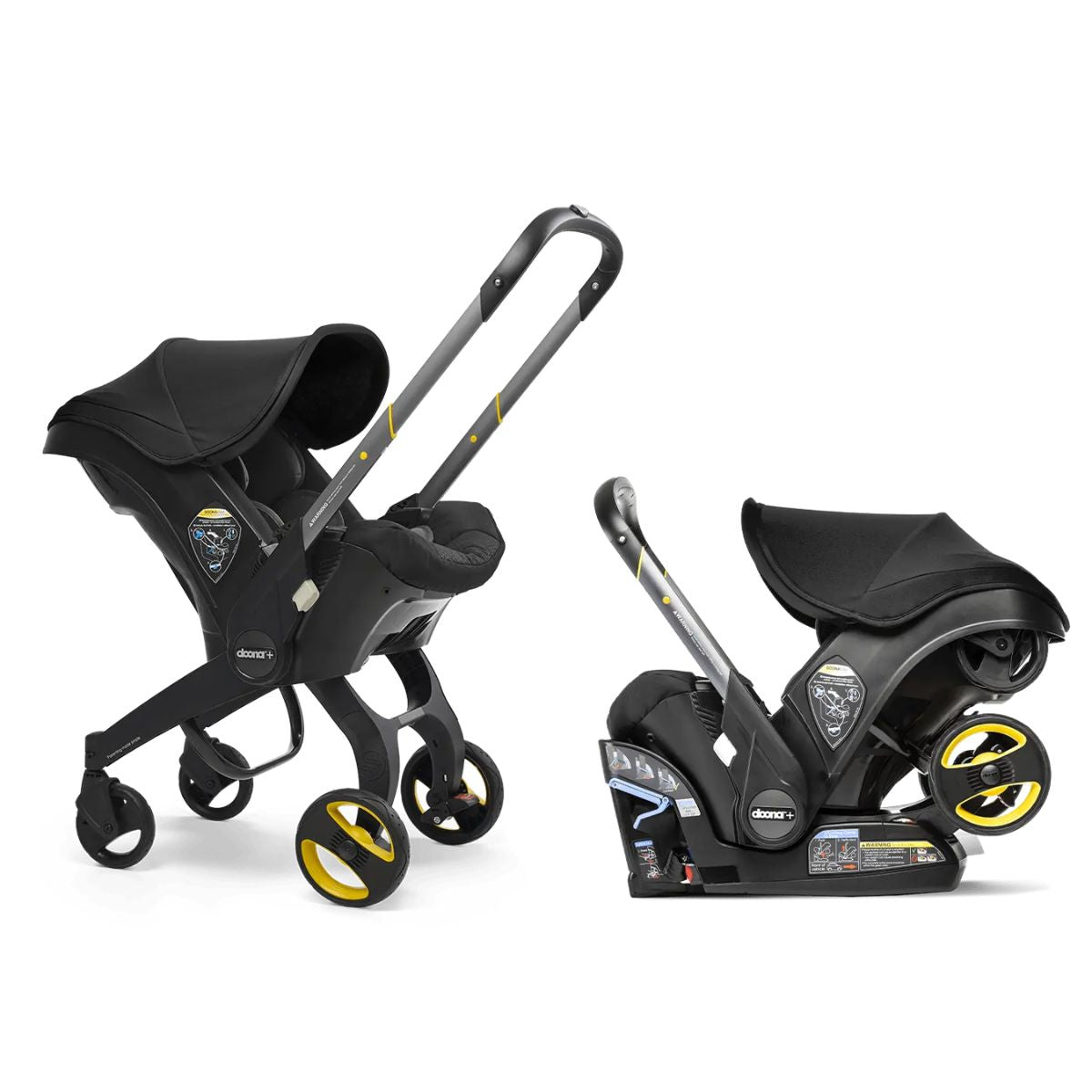 Doona Plus Car Seat & Stroller with SensAlert Bundle - Nitro Black - All-in-One Travel System